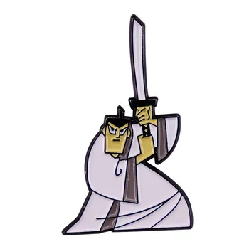 Samurai Jack Pin ' 90 Ninja haine Albe razboinic Desene animate brosa Impetuos Festival Pălărie și ace de Rever