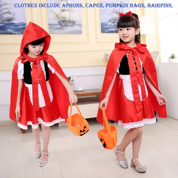 Halloween costume pentru copii pentru fete copilul de cosplay scufița Roșie performanță haine de fata rochie de printesa costume