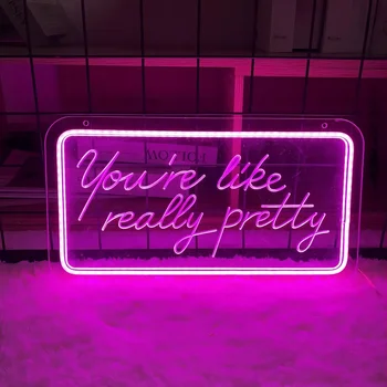 Parcă ești într-Adevăr Destul de Neon Grava Semn Personalizat Led Neon Scrisoare Pentru Dormitor Lampă de Perete Decor Cadouri de Craciun Pentru Prieteni