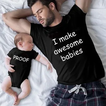 Eu Fac Copii Minunat Dovada Amuzant de Potrivire Teuri Tata Tricou Baby Body Bumbac Cadou Perfect pentru Un Nou Tati de Ziua Tatălui 1 BUC