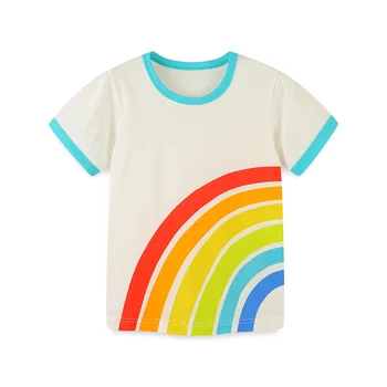 Zeebread Fete Tees Pentru Vara cu Maneci Scurte Îmbrăcăminte pentru Copii Rainbow Imprimare Copii Drăguț Tricouri Topuri