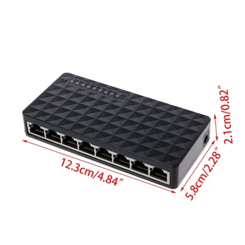 8-Port 10/100Mbps Ethernet Switch de Rețea HUB Desktop Mini Rapid LAN Adaptor de Comutare