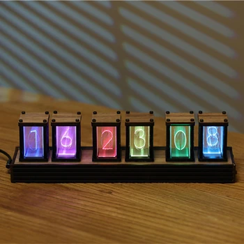 Noi RGB LED Tube Ceas de Epocă Digitală Nixie Clock 6 Pic de Timp de Afișare a fotografiilor Retro Ceas de Birou Dom Decor