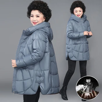Femei Hot-vânzare Iarna Alb Rață Jos Jacheta Plus Dimensiune Liber Casual Moda de Înaltă calitate cu Gluga Rață Jos Jacheta S54