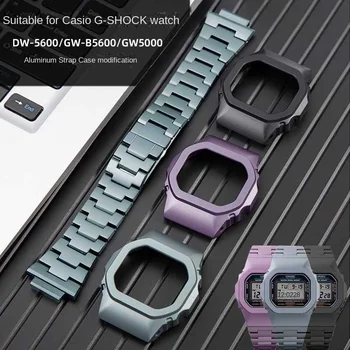 Nou Modificat Costum watchband Pentru Casio G-SHOCK DW-5600/DW-B5600 Serie de Aliaj de Aluminiu de metal Bezel caz ceas + curea Instrumentul de Reparare