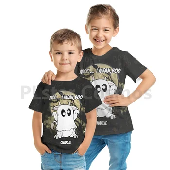 Moo Vacă 3D Kid tricou Personalizat cu Numele 3d Imprimate Topuri Copii Baiat Pentru Fata Tricou