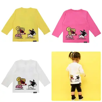 Haine copii Baieti 2023 Toamna și Iarna Trendy Brand de Îmbrăcăminte pentru Copii Super-Negru Plin Fetita din Bumbac T-shirt