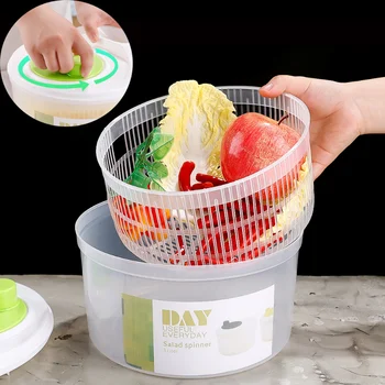 Multifuncțional Legume Salata Spinner Salata Verde Dehydrator Verde Uscător De Spălare Filtru Manual De Legume Picurator Gadget-Uri De Bucătărie