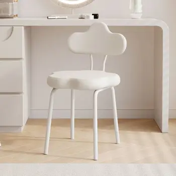 Crema stil de machiaj scaun de lână de miel scaun pentru dormitor fete celebritate pe Internet spătarul machiaj scaun scaune de luat masa mobila