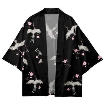 Casual Florale Macara Tipărite Bărbați Femei Perdant Kimono Plaja Cardigan Japoneze Yukata Îmbrăcăminte Harajuku Haori