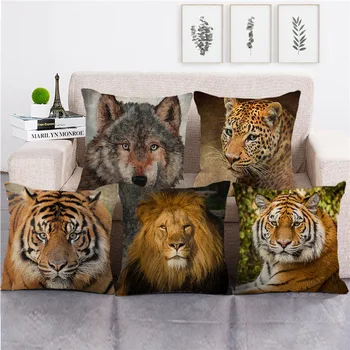 Cap de tigru Imprimat Pernele de Acoperire 45x45xm Perne Decorative Animale Tropicale Pernă față de Pernă Decor Acasă
