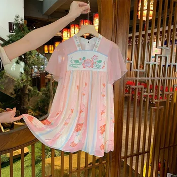 Hanfu Rochie de Vara Pentru Copil Fata de Copii Tang Rochie Stil Chinezesc Antic Rochie Fete Copii Dress