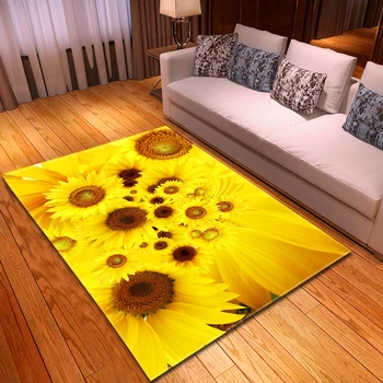 Floarea-soarelui 3D Covoare Living Mare, Zona Covor de Joaca pentru Copii Covor Floral Salon Dormitor Covor de Bucatarie Covoraș de Intrare Preș