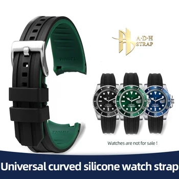 Impermeabil Curea de Ceas Silicon Pentru Casio, Seiko NR.5 Negru Verde de Apă Fantomă Cetățean Ceas Trupa 20mm 22mm Arc Interfață