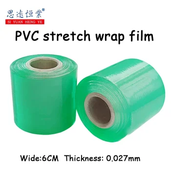 1buc PVC folie stretch film Transparente autoadezive din plastic folie stretch film altoite de sârmă, plastic chip înfășurați de film