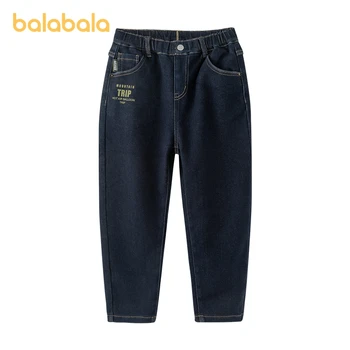 Balabala Copii Băiat Blugi Toamna și Iarna Fleece Cald Confortabil Pantaloni