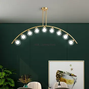 Moderne De Proiectare Pod De Sticlă Mingea Pandantiv Cu Led-Uri Lampa De Restaurant Living Bucatarie Dormitor Aur Candelabru Minim Decorative De Lumină