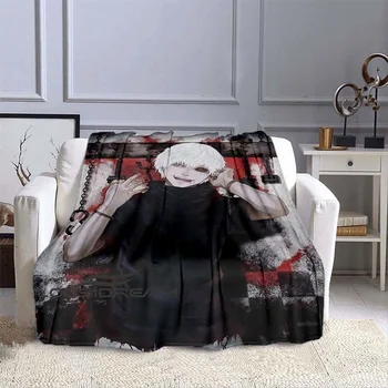 Tokyo Ghoul Manga Japoneză de Imprimare Anime Pături pentru Copii Aer Condiționat Pătură Pat Pufos cu Desene animate Cuvertură de pat