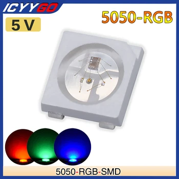 100BUC 5050 Led Diy Chip SMD WS2812B Rosu Verde Albastru Lumină (4Pin) RGB Inteligent Individual Adresabile Digital DC5V ICYYGO