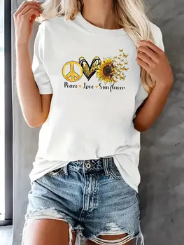 Maneci scurte Imprimate Tricou Haine de Moda de sex Feminin Flori Fluture Pace Tendință Femei Top Casual Tee Haine Grafic T-shirt