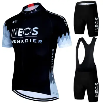 INEOS Haine de Vară Om 2024 Tricouri de Ciclism de Îmbrăcăminte pentru Bărbați Biciclete Set de pantaloni Scurți de Sport Mtb Echipamente Pantaloni Gel Jersey Tinuta Salopete