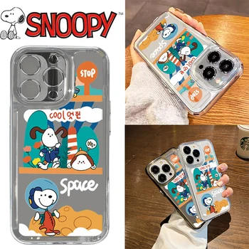 Snoopy Desene animate Transparent Cazul în care Telefonul pentru Iphone Plus 13 14 12 Pro Max 11 X XS XR 7 8 Coajă de Protecție din Silicon Moale Capacul Cadouri