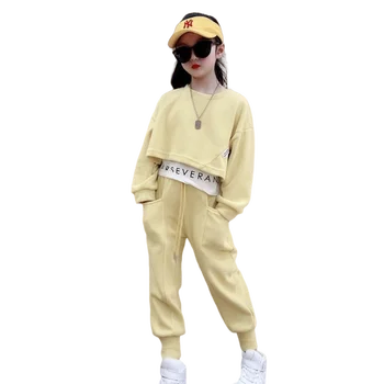 Primavara Toamna Băieți Fete Copil 2023 Valul Nou Copil Costume Formale Seturi Pantaloni Copii 2 buc Casual Mâneci Lungi Pantaloni se Potrivesc