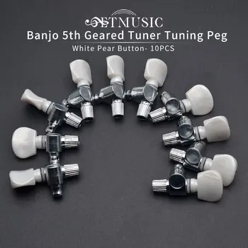 10BUC Banjo 5-a Orientat Tuner Tuning Peg Capete de Mașini cu Perla Buton Banjo Piese