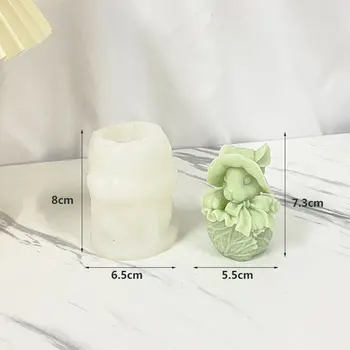 3D Flori de Legume Iepure Lumânare Mucegai Silicon DIY Săpun Manual Rășină Tencuiala de Animale Instrumente de a Face Cadouri de Paste Matrite lumanari