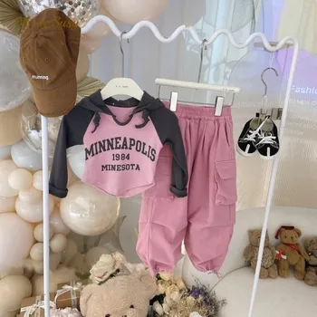 Moda Baby Boy Fata de Bumbac Hanorac Cargo Pant Infant Toddler Copil Tricou Pantaloni de Primăvară Haine de Toamna pentru Copii 1-10Y