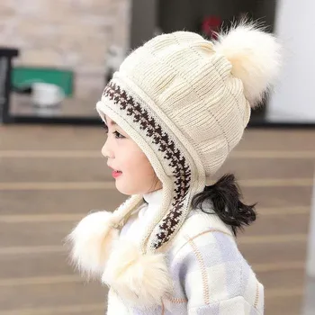 3-12Y Copii Pălărie de Toamnă și de Iarnă Drăguț Fată Prințesă Palarie Toamna și Iarna Cald Tricotate de Protecție pentru Urechi Pălărie de Lână Pălărie