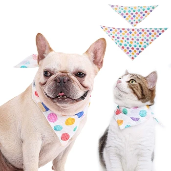 Câinele Bandane Costum Reglabil Gulere Bavete Bumbac pentru Câini și Pisici Curcubeu Puncte de Moda pentru animale de Companie Îngrijire Accesorii