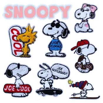 Snoopy Desene animate Broderie Pânză Autocolant Drăguț Moda Pânză de Patch-uri pentru Fete Baieti Haine DIY Motiv de Îmbrăcăminte Decorare Cadouri