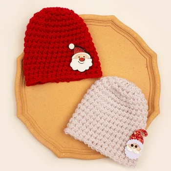 2 buc de Crăciun Pălărie Tricot Set pentru Sugari Moale si Respirabil Pălărie Ușor să Poarte Pălărie Cald Durabil Potrivit pentru 0-2 Ani