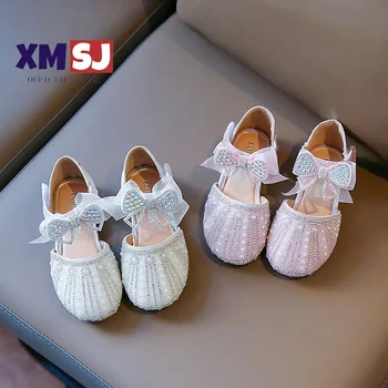 Fetita Printesa Pantofi de Primăvară Roz Argintiu Diamante Plasă de Copii Mary Janes 23-36 Moda Dulce Fată Copilul Singur Pantof