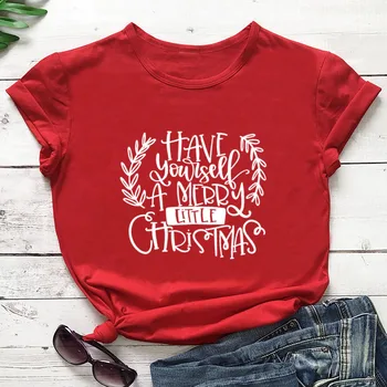 Have Yourself a Merry Little Christmas Imprimate New Sosire Femei Vara Amuzant Casual, din Bumbac 100% Tricou Tricouri Cadou de Crăciun