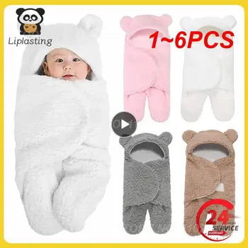 1~6 BUC Baby Sac de Dormit Ultra-Moale Fleece Pufos Nou-născut care Primește Pătură pentru Baieti Haine Somn Pepinieră Folie de schimbare de Scutece