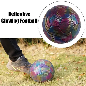 Dimensiune 4/5 Reflectorizante De Fotbal Holografic Luminos Minge De Fotbal Strălucire În Întuneric Fotbal Luminos Mingi De Fotbal În Aer Liber Lumina Jucărie