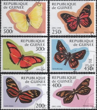 6Pcs/Set Guineea Timbre Poștale 1998 Fluturi Marcate cu Timbre Poștale pentru Colectarea