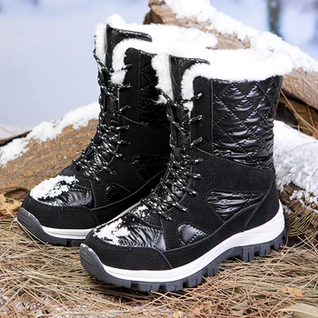 Pantofi Pentru Femei 36-42 dantelă-up de pluș cizme de zapada confortabil cald plat cizme platforma calitate pantofi pentru femei