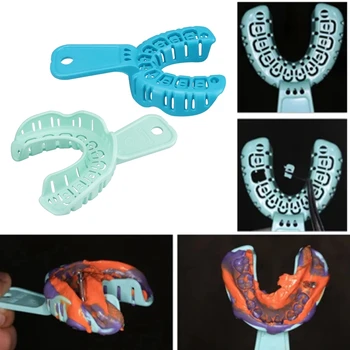 6Pcs/Set Dentare din Plastic Impresia Tăvi de Îngrijire Orală, Stomatologie, Laborator Materiale de Dinti Titularului S/M/L