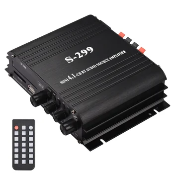 S-299 Mini 4.1 Audio Stereo Amplificator de Putere BT Auto Portabil și Acasă cu Dublă Utilizare 4X40W la Distanță Amplificator Audio Plug SUA
