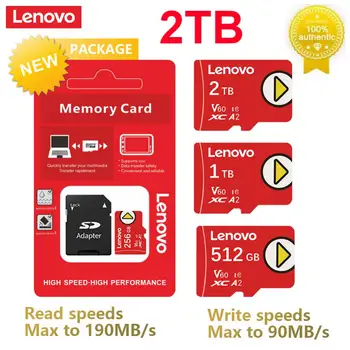 Lenovo Viteza Mare de 2TB Card SD de 1 tb 512GB ssd 256GB Micro TF/SD Card de 128GB A2 U3 V30 Impermeabil Memorie Flash Card Pentru Nintendo Comutator
