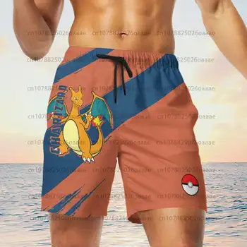 Pokemon Charizard de Imprimare 3D Barbati Copii pantaloni Scurți de Plajă de Vară Noi de Desene animate Liber Casual Respirabil Funcționare, Înot pantaloni Scurți pentru Bărbați