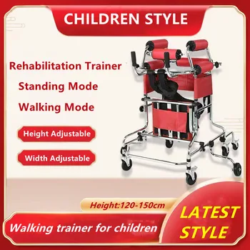 8 Role Paralizie Cerebrala Copil în Picioare & Mers pe jos de Ajutor Hemiplegică Walker Membrelor Inferioare Formare în Picioare Cadru cu Roți Walker