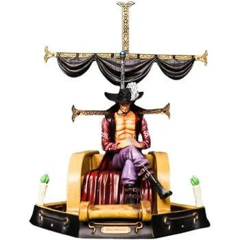 32cm ONE PIECE Anime Figura Dracule Mihawk Poziția Așezat Tronul Naviga Acțiune Figura Statuie de Colectare PVC Model de Papusa Cadou Jucarii