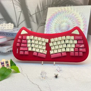 ECHOME Pisică Ureche Alice Tastatură Mecanică Kit Acril Stivuire Hot Swap Personalizate Colorate Drăguț Fată de Birou cu Fir Tastatură de Gaming