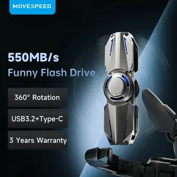 MOVESPEED 550MB/s USB 3.2 Tip C Flash Drive 1TB 512GB ssd de 128GB, 256GB 360° Amuzant Giroscop Pendrive pentru Macbook Telefoane Laptop PC