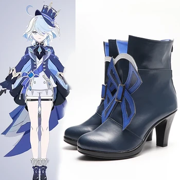 Nou! Genshin Impact Furina Cosplay Prop Pantofi Focalors Manual arc Albastru apei dumnezeu de Noi tocuri inalte pantofi C