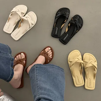 Femei Pantofi Sandale De Plaja Pentru Femei Galben Platforma Papuci, Sandale Cu Toc Plat Plaja Slide-Uri De Înaltă Calitate Doamnelor Flip Flops 2023